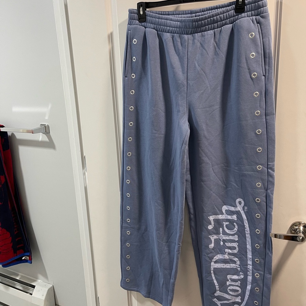 Von Dutch Pale Blue Joggers with Logo Tag